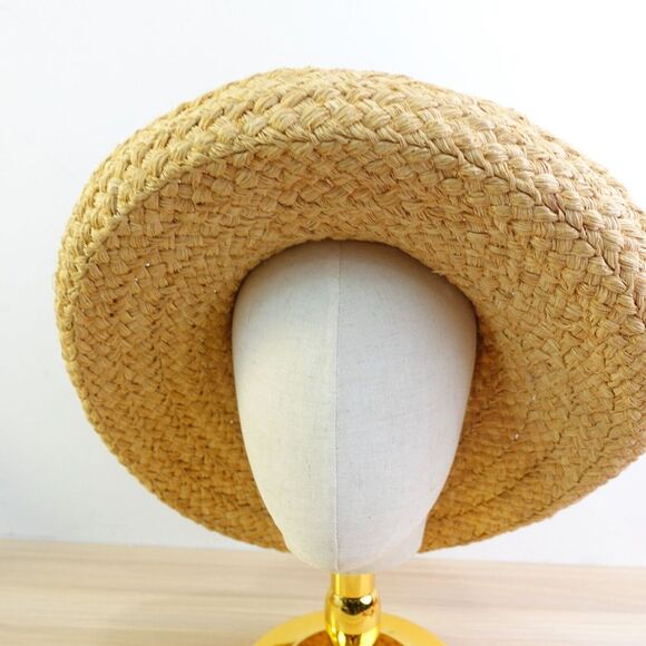 Braided Raffia Sun Hat HELEN‎ KAMINSKI Beige Natural Kettle Brim Preppy Summery main image 6